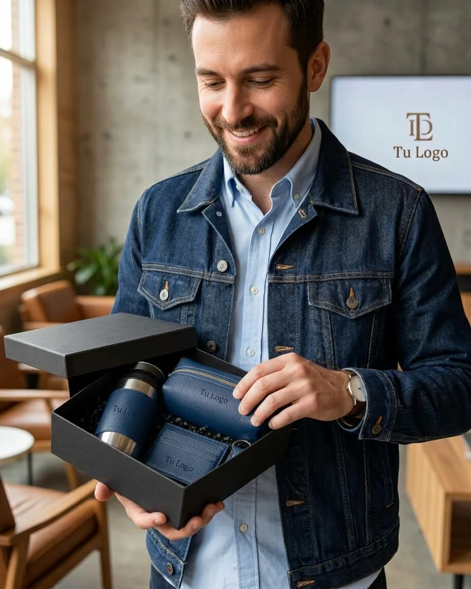 Entrega de un kit corporativo personalizado